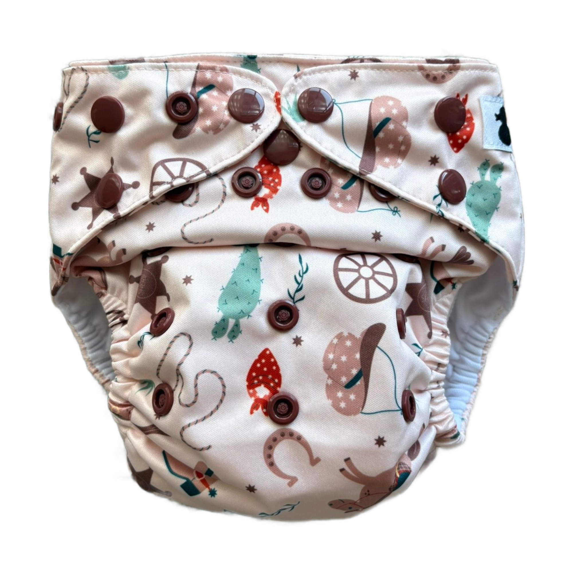 Western theme print  reusable nappy