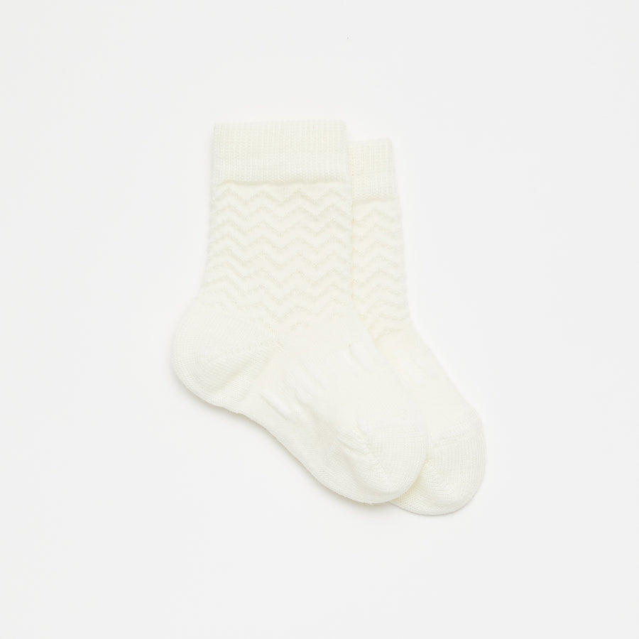 Lamington Merino Wool Crew Socks - Pearl